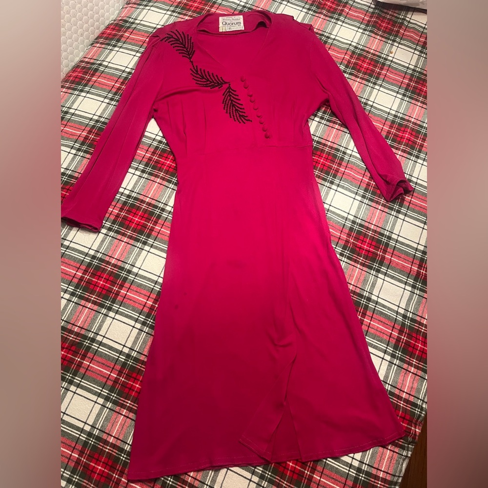 VINTAGE RARE British "Quorum" 70s 40s-inspired dress